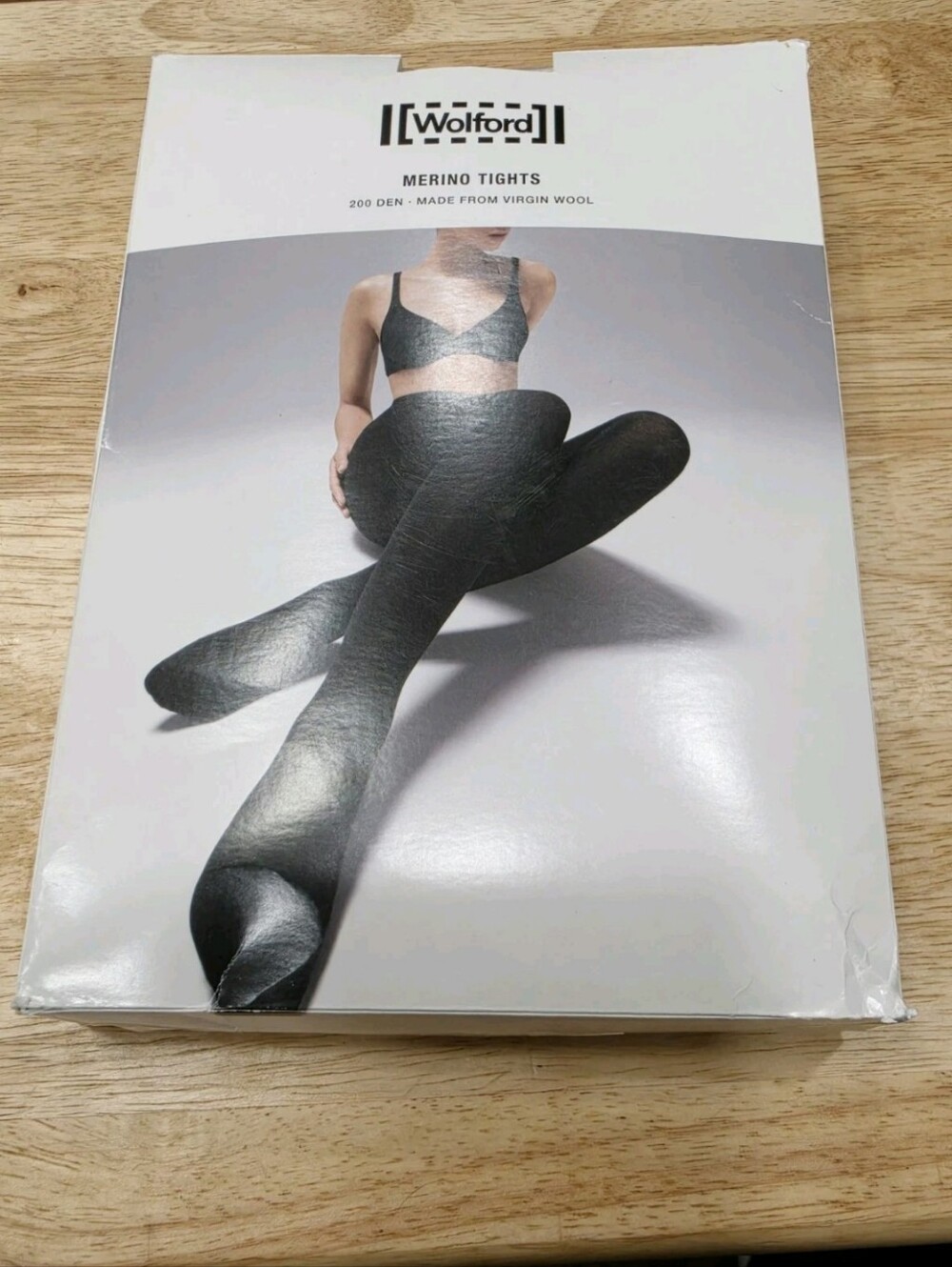 Wolford Merino Tights Size Small Ecrue Off White 200 Denier Virgin Wool NIB 1131